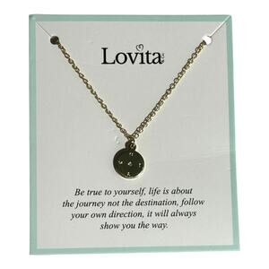 New Lovita Never Lost Gold Compass Charm Necklace Inspirational Gift NIB!